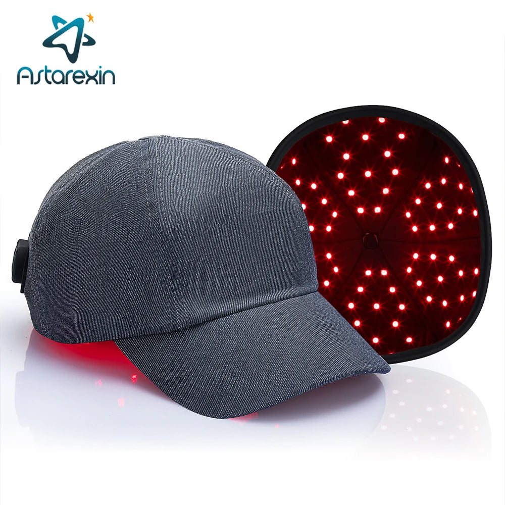Gray cap with LED light on a white background, featuring Astarexin brand.